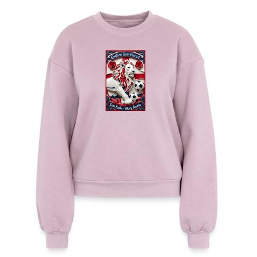 England Lion Soccer T Shirt, Football Pride Gift - Women's Fleece Crewneck Sweatshirt