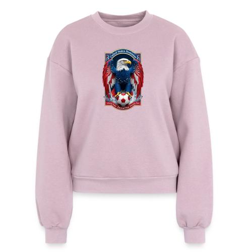 USA Eagle Emblem T Shirt, USA Soccer Pride Gift - Women's Fleece Crewneck Sweatshirt