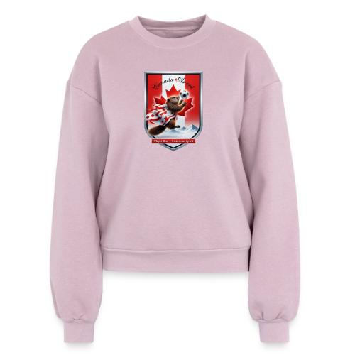 Canada Beaver Ascent T-Shirt, Canadian Pride Gift - Women's Fleece Crewneck Sweatshirt