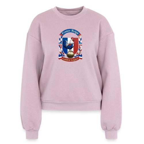France Rooster Reign T-Shirt, Tricolore Pride Gift - Women's Fleece Crewneck Sweatshirt