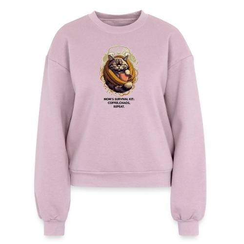 Powered by Sarcasm Cat Tee - Women's Fleece Crewneck Sweatshirt
