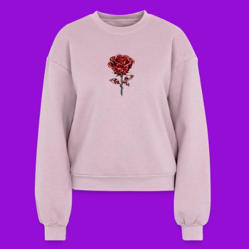 2 Set - Silver and Gold Roses - Women's Fleece Crewneck Sweatshirt