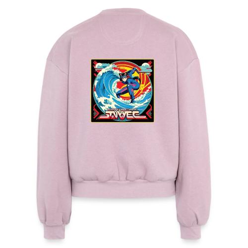 Anime Wavecat Surfer - Women's Fleece Crewneck Sweatshirt