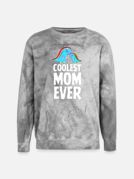 Coolest Mom Ever Dino Tee - Unisex Colorblast Crewneck Sweatshirt - smoke