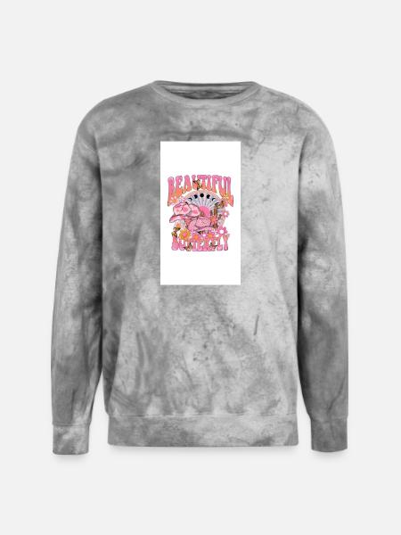 Beautiful Butterfly Bloom - Unisex Colorblast Crewneck Sweatshirt - smoke