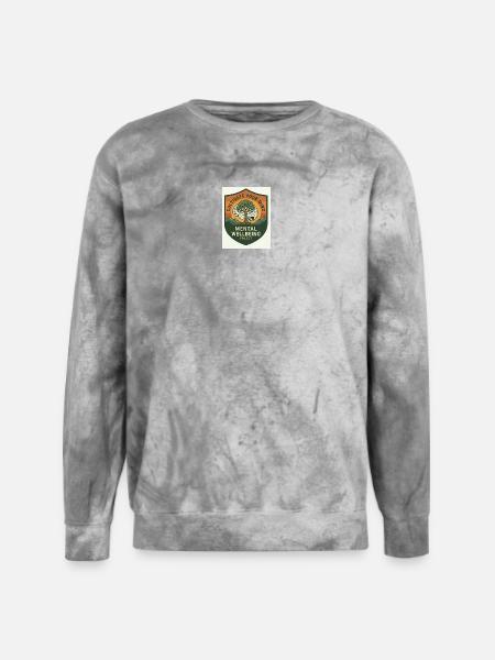 Mind Growth Shield Patch - Unisex Colorblast Crewneck Sweatshirt - smoke