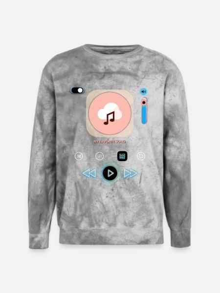 Pastel Music Cloud Icon - Unisex Colorblast Crewneck Sweatshirt - smoke