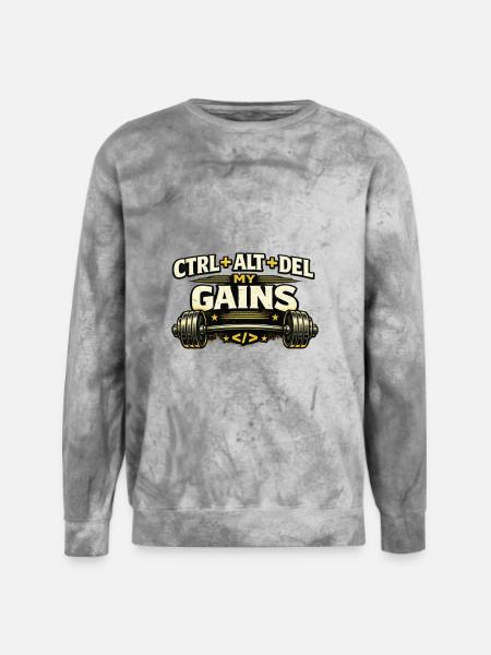 Ctrl Alt Del My Gains - Unisex Colorblast Crewneck Sweatshirt - smoke