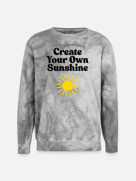 Vivid Sunburst Emblem Design - Unisex Colorblast Crewneck Sweatshirt - smoke