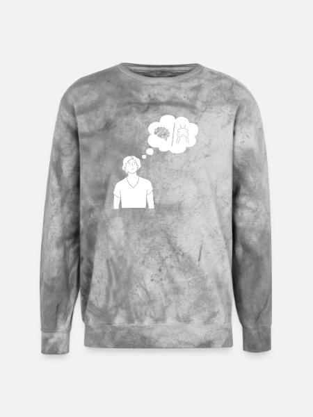 Dual Thought Silhouette - Unisex Colorblast Crewneck Sweatshirt - smoke