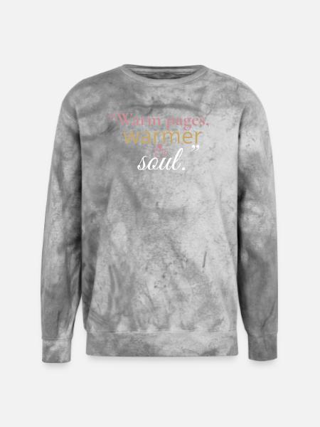 Warm Pages, Warmer Soul - Unisex Colorblast Crewneck Sweatshirt - smoke