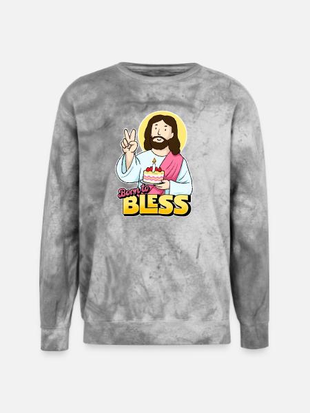 Born to Bless - Unisex Colorblast Crewneck Sweatshirt - smoke