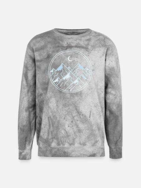Moonlit Ice Alpine Peak - Unisex Colorblast Crewneck Sweatshirt - smoke