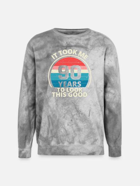 90th Birthday - Unisex Colorblast Crewneck Sweatshirt - smoke