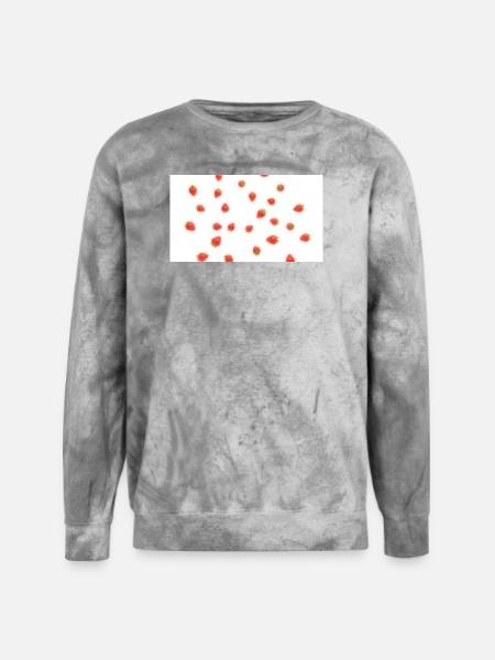 Strawberry Scatter Pattern - Unisex Colorblast Crewneck Sweatshirt - smoke