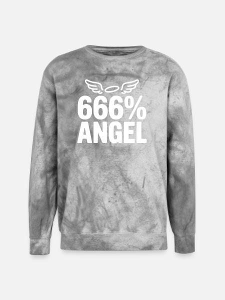 666% Angel - Unisex Colorblast Crewneck Sweatshirt - smoke