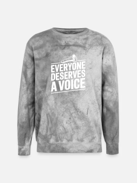 Everyone Deserves a Voice - Unisex Colorblast Crewneck Sweatshirt - smoke