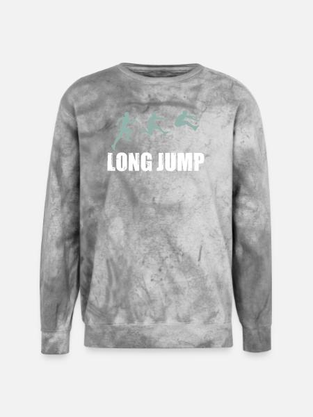 Long Jump Silhouettes - Unisex Colorblast Crewneck Sweatshirt - smoke