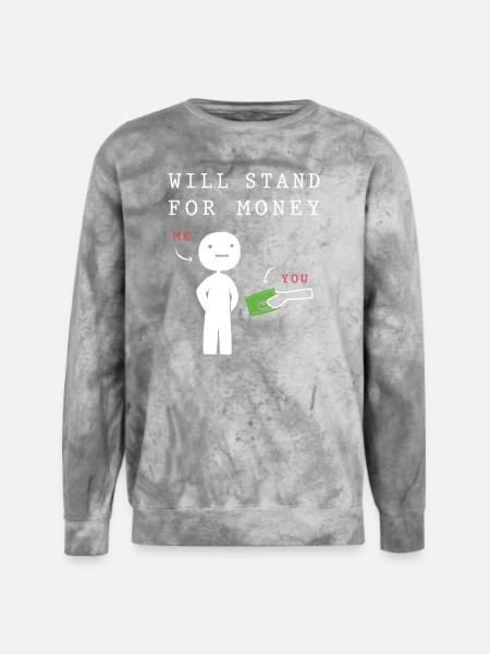 Money Meme Millennial Humor - Unisex Colorblast Crewneck Sweatshirt - smoke