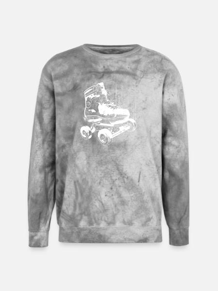 Roller Skates Graphic - Unisex Colorblast Crewneck Sweatshirt - smoke