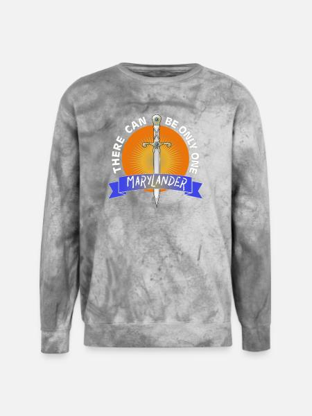 Marylander Sword Emblem Crest - Unisex Colorblast Crewneck Sweatshirt - smoke