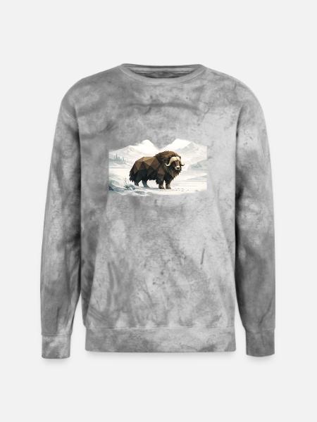 Silent Musk Ox - Unisex Colorblast Crewneck Sweatshirt - smoke