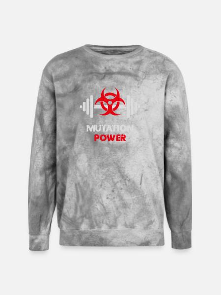 Powerlifting Mutation Strength - Unisex Colorblast Crewneck Sweatshirt - smoke