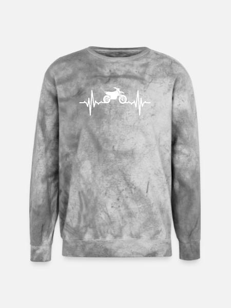 Motocross Bike ECG - Unisex Colorblast Crewneck Sweatshirt - smoke