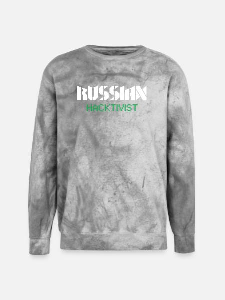 Russian Hacktivist Pixel Design - Unisex Colorblast Crewneck Sweatshirt - smoke