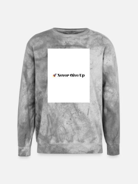 Never Give Up - Unisex Colorblast Crewneck Sweatshirt - smoke