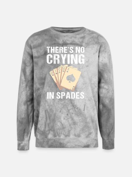 Spades Card Game Player Poker - Unisex Colorblast Crewneck Sweatshirt - smoke
