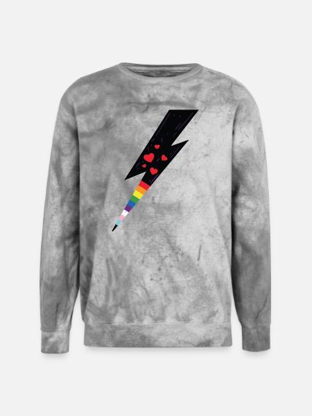 Pride Lightning - Unisex Colorblast Crewneck Sweatshirt - smoke