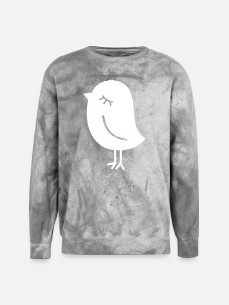 Cute Sparrow Chick – Tweeting Birdie - Unisex Colorblast Crewneck Sweatshirt - smoke
