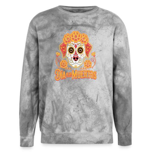 Dia De Los Muertos Dog Skull Flowers - Unisex Colorblast Crewneck Sweatshirt