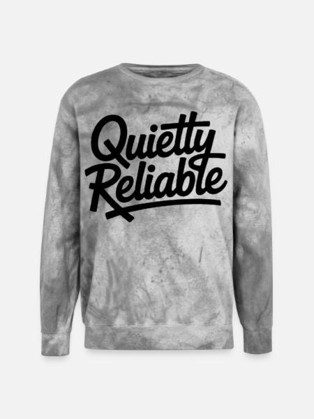 Quietly Reliable Script Logo - Unisex Colorblast Crewneck Sweatshirt - smoke
