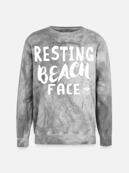 Resting Beach Face - Unisex Colorblast Crewneck Sweatshirt - smoke