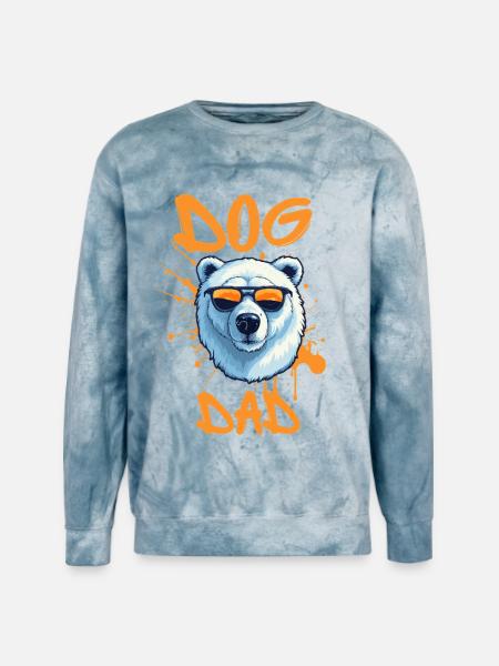 Dog Dad Graffiti Bear funny dogs  - Unisex Colorblast Crewneck Sweatshirt - ocean