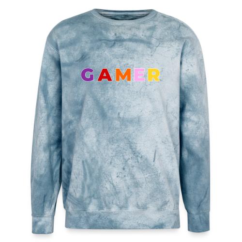Multicolor GAMER Typography Design - Unisex Colorblast Crewneck Sweatshirt