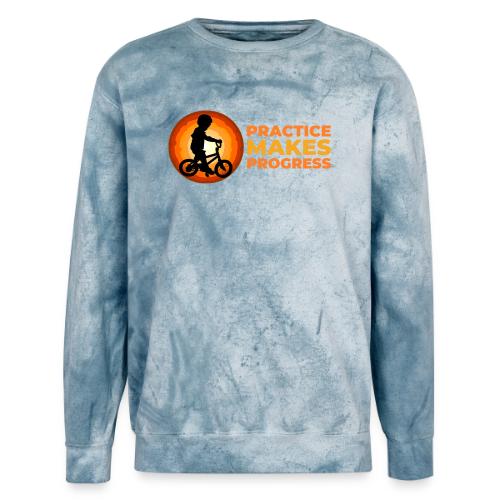 Practice makes progress - Unisex Colorblast Crewneck Sweatshirt