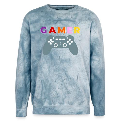 Colorful Gamer Controller Graphic - Unisex Colorblast Crewneck Sweatshirt