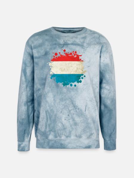 Luxembourg flags blob - Unisex Colorblast Crewneck Sweatshirt - ocean