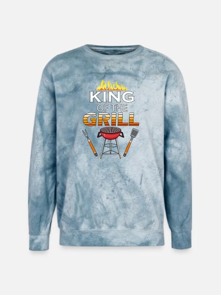 KING OF THE GRILL - Unisex Colorblast Crewneck Sweatshirt - ocean