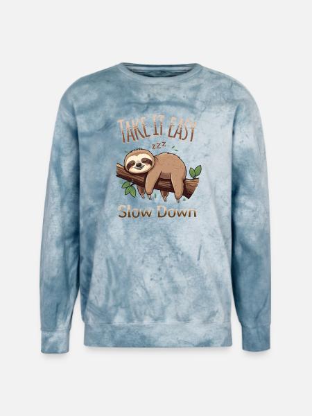 Sloth Take It Easy - Unisex Colorblast Crewneck Sweatshirt - ocean