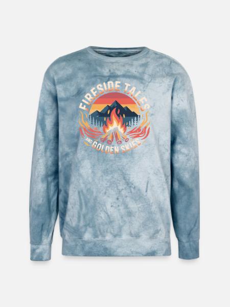 Fireside Tales And Golden Skies - Unisex Colorblast Crewneck Sweatshirt - ocean