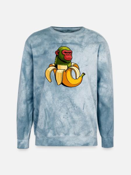 Chimpanzini Bananini Italian Brainrot Meme Art - Unisex Colorblast Crewneck Sweatshirt - ocean