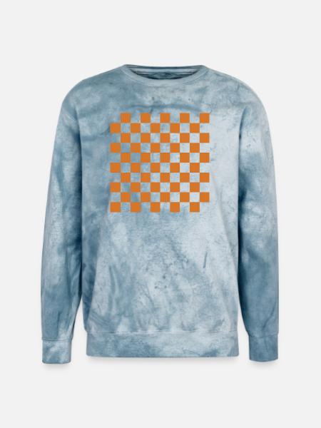 Rust Checker Mosaic - Unisex Colorblast Crewneck Sweatshirt - ocean