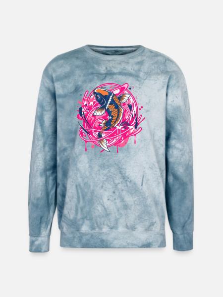 Koi Neon Splash Art - Unisex Colorblast Crewneck Sweatshirt - ocean