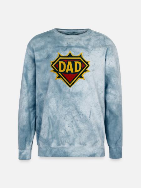 Dad Shield Badge - Unisex Colorblast Crewneck Sweatshirt - ocean