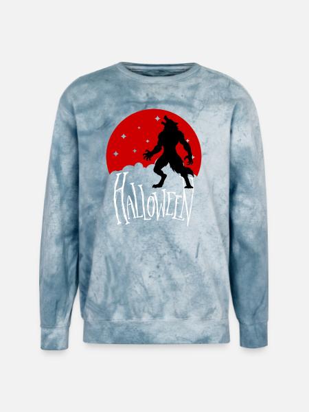 Howling wolf - Unisex Colorblast Crewneck Sweatshirt - ocean