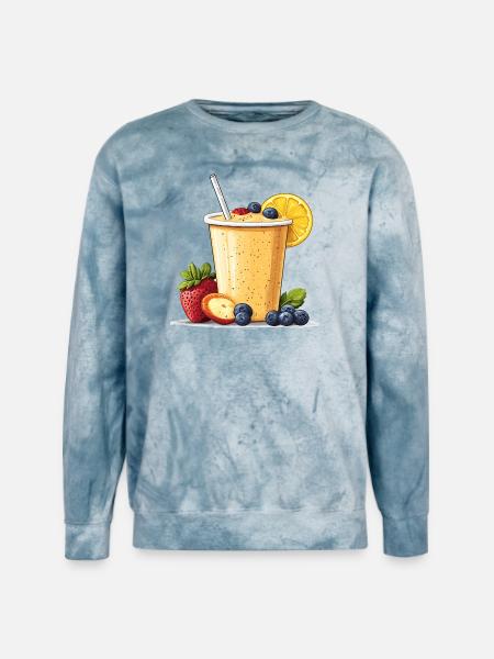 Citrus Berry Smoothie Cup - Unisex Colorblast Crewneck Sweatshirt - ocean